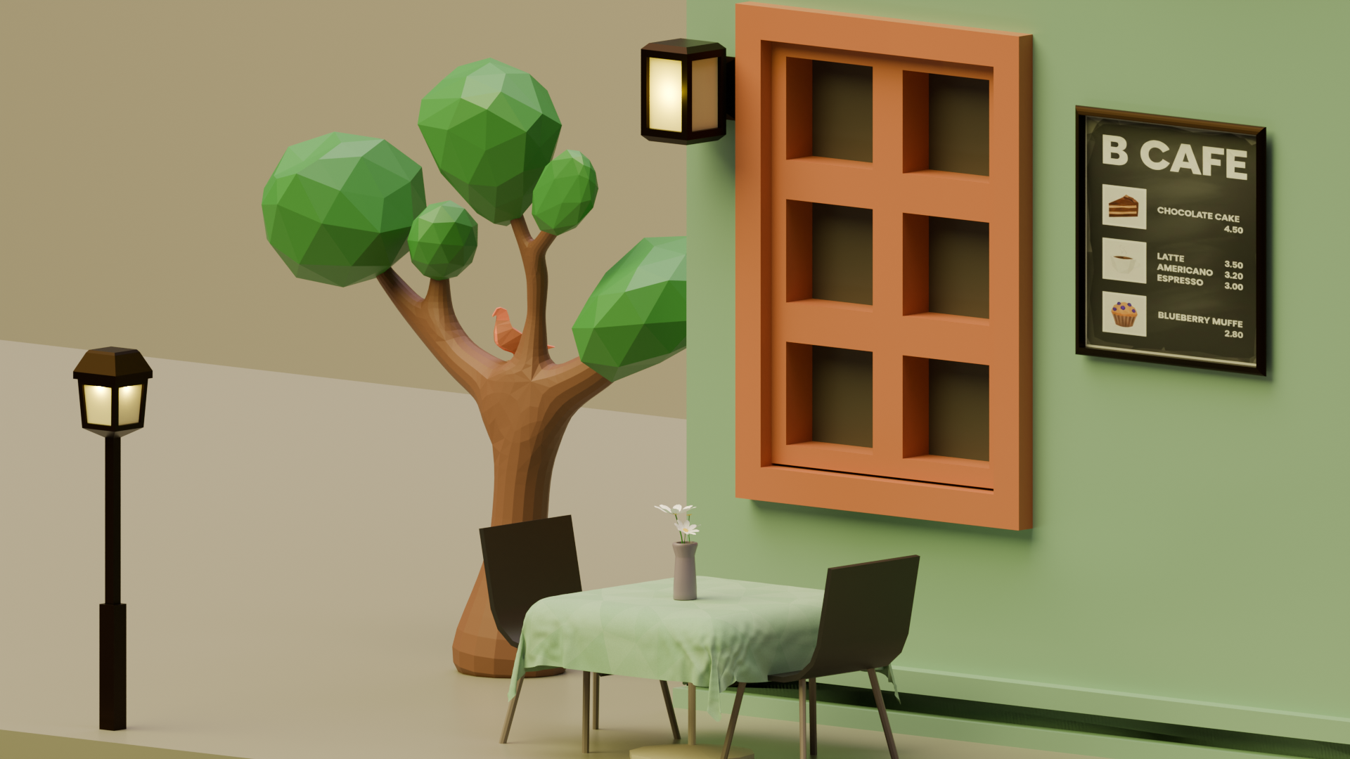 Low Poly Cafe Render 1