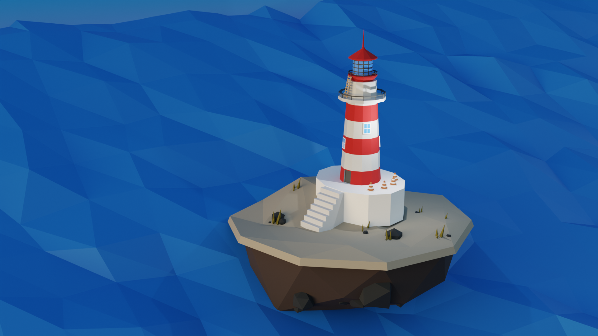 Low Poly Lighthouse Render 1