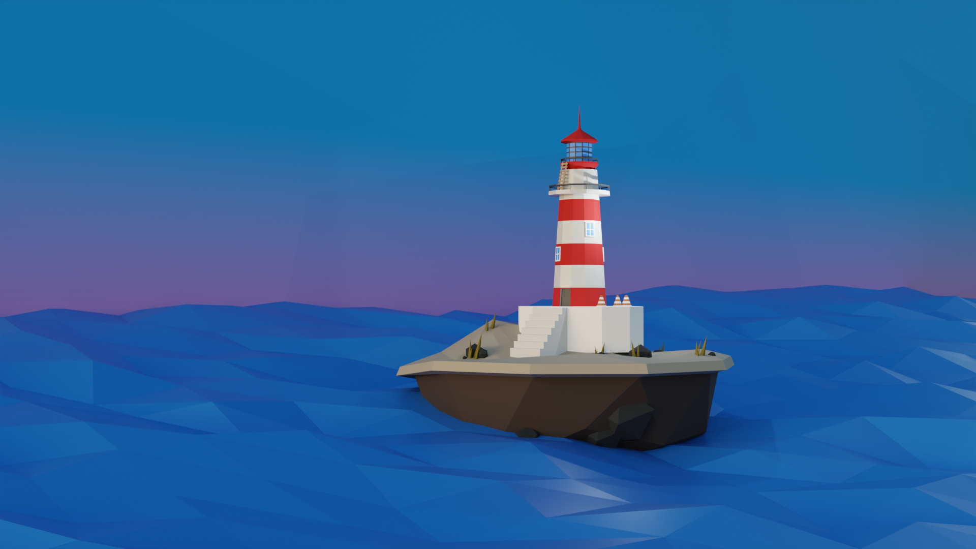 Low Poly Lighthouse Render 2